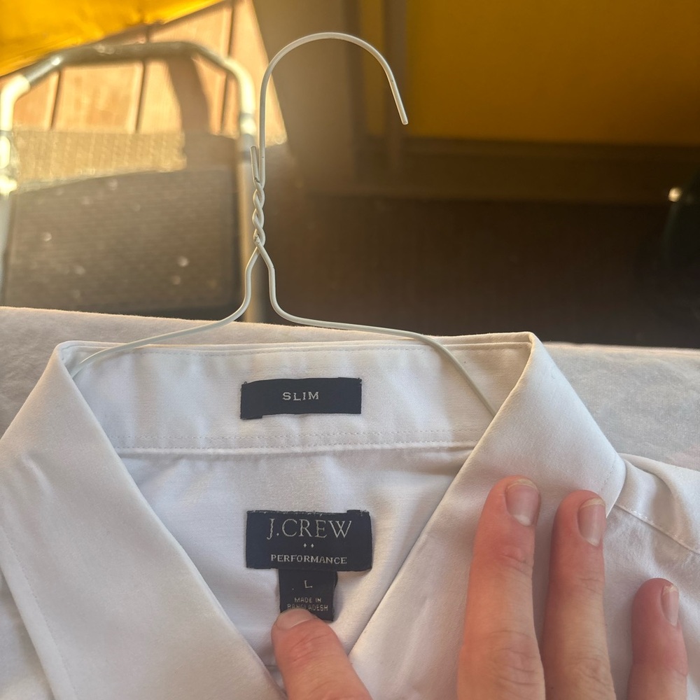 J. Crew Men's White Performance Shirt